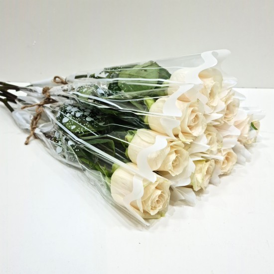 10 Pieces Single Roses White