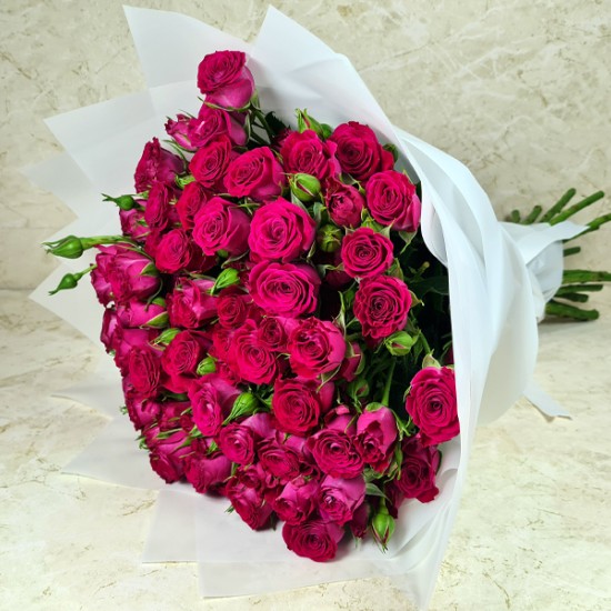 Dark Pink Baby Rose Hand Bouquet 2