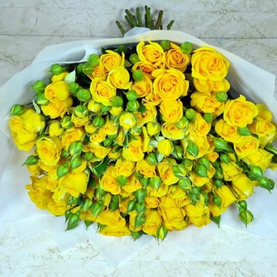 Yellow Baby Rose Hand Bouquet 2