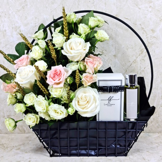 Basket Flowers With Perfume