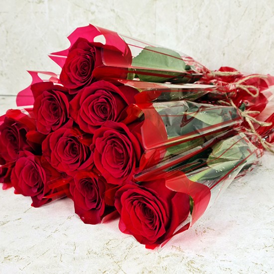 10 Single Red Roses